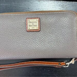 Dooney & Bourke Taupe Leather Wristlet